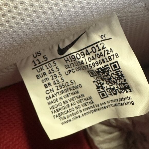 Nike Air Force 1 Low '07 Men's size 11.5 Gym Red Casual Shoes HJ9094-012 - Picture 8 of 8